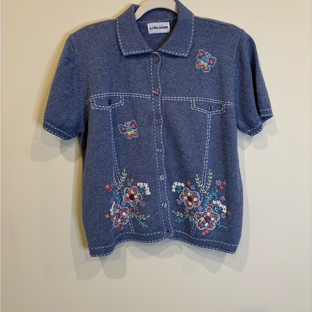 ALFRED DUNNER BLUE SOFT KNITTED TOP